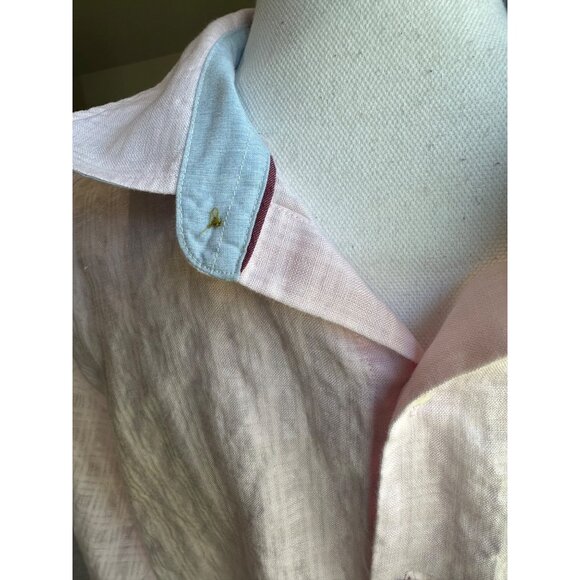 Tommy Bahama Mens Pink Relaxed Linen Long-Sleeve Button-Up Shirt Size Medium - Picture 13 of 13